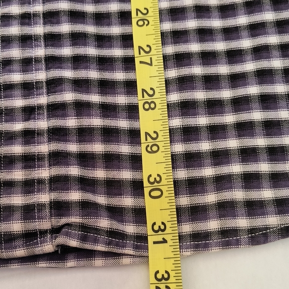 Knights of Round Table Plaid Gingham Flannel Long Sleeve Shirt Vintage - Picture 6 of 8